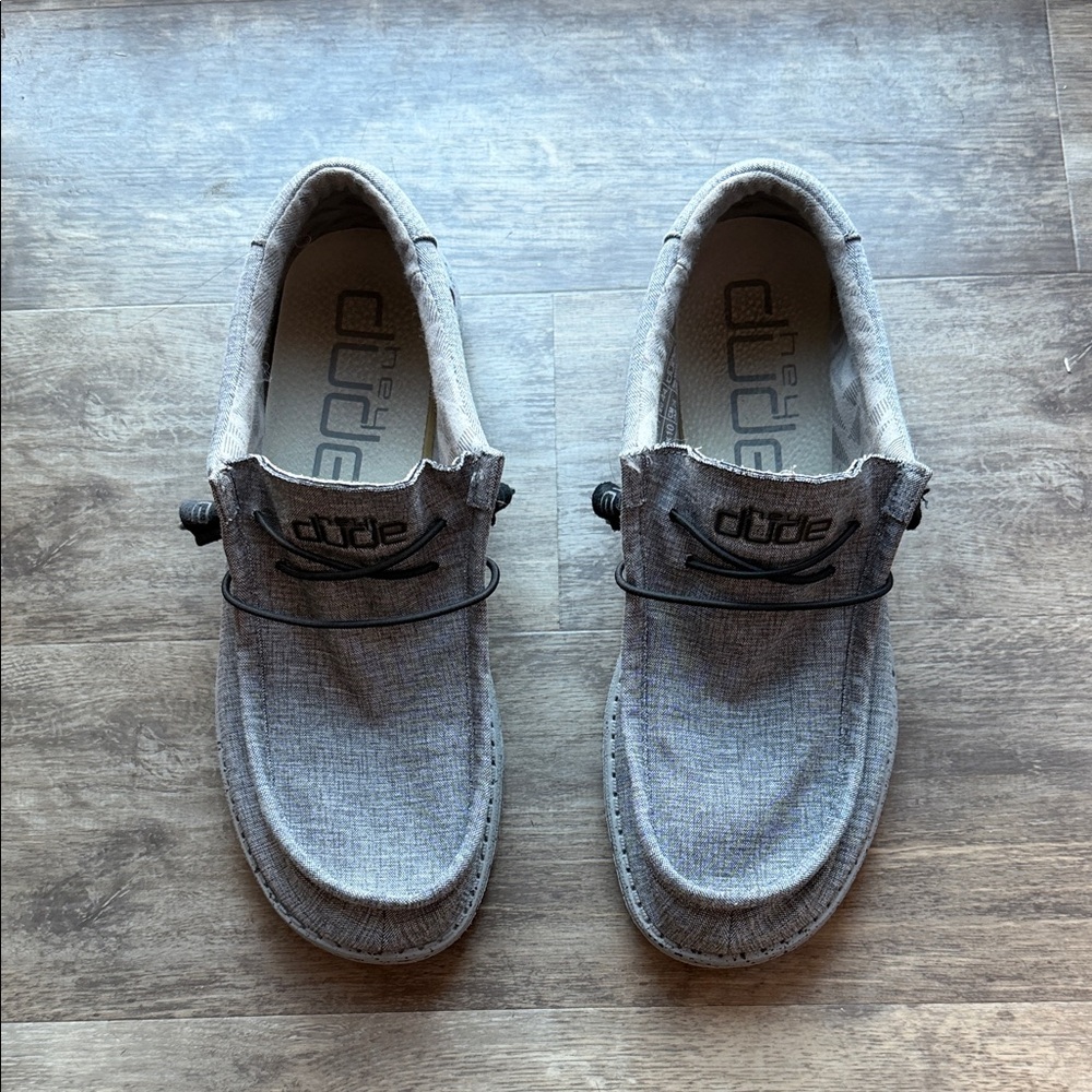Hey Dude Men's Light Gray Slip-On Loafers